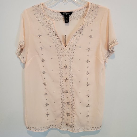 White House Black Market Tops - WHBM embroidered top, NWT